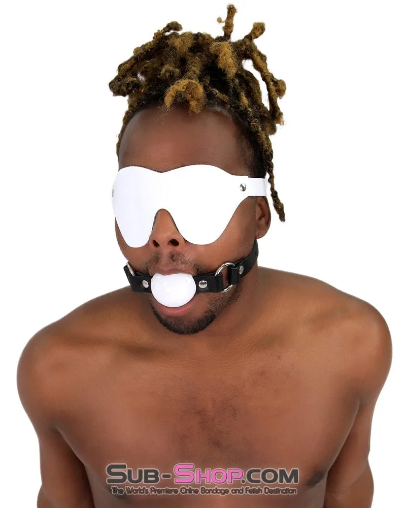 1456A   Code of Silence Locking Ball Gag Strap, White