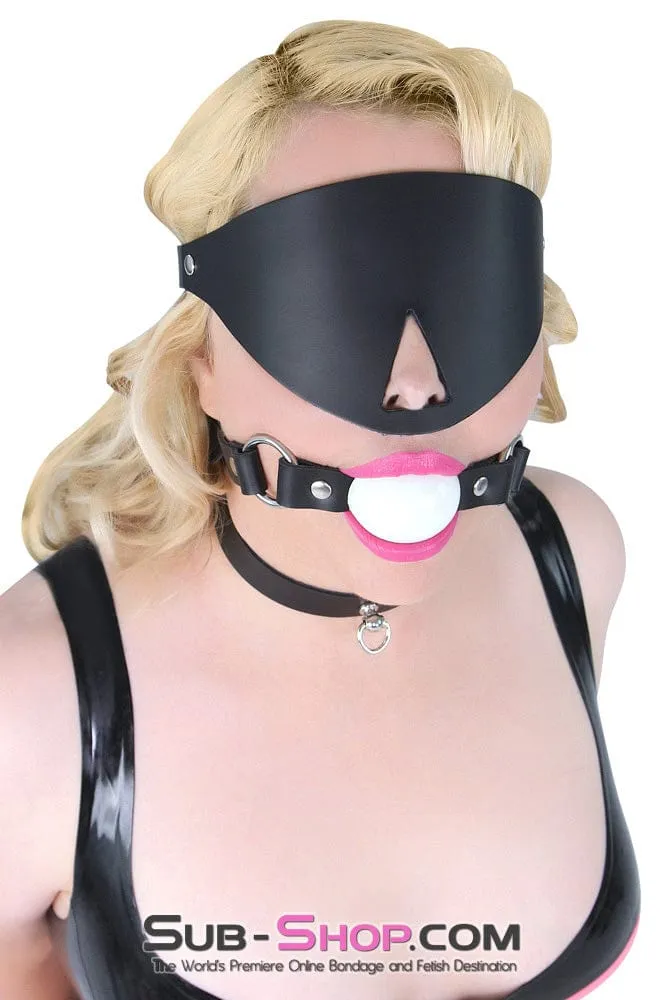 1456A   Code of Silence Locking Ball Gag Strap, White