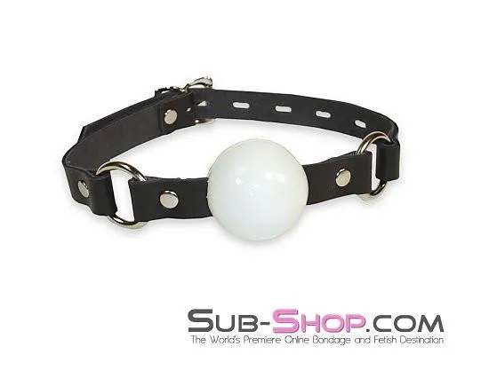 1456A   Code of Silence Locking Ball Gag Strap, White