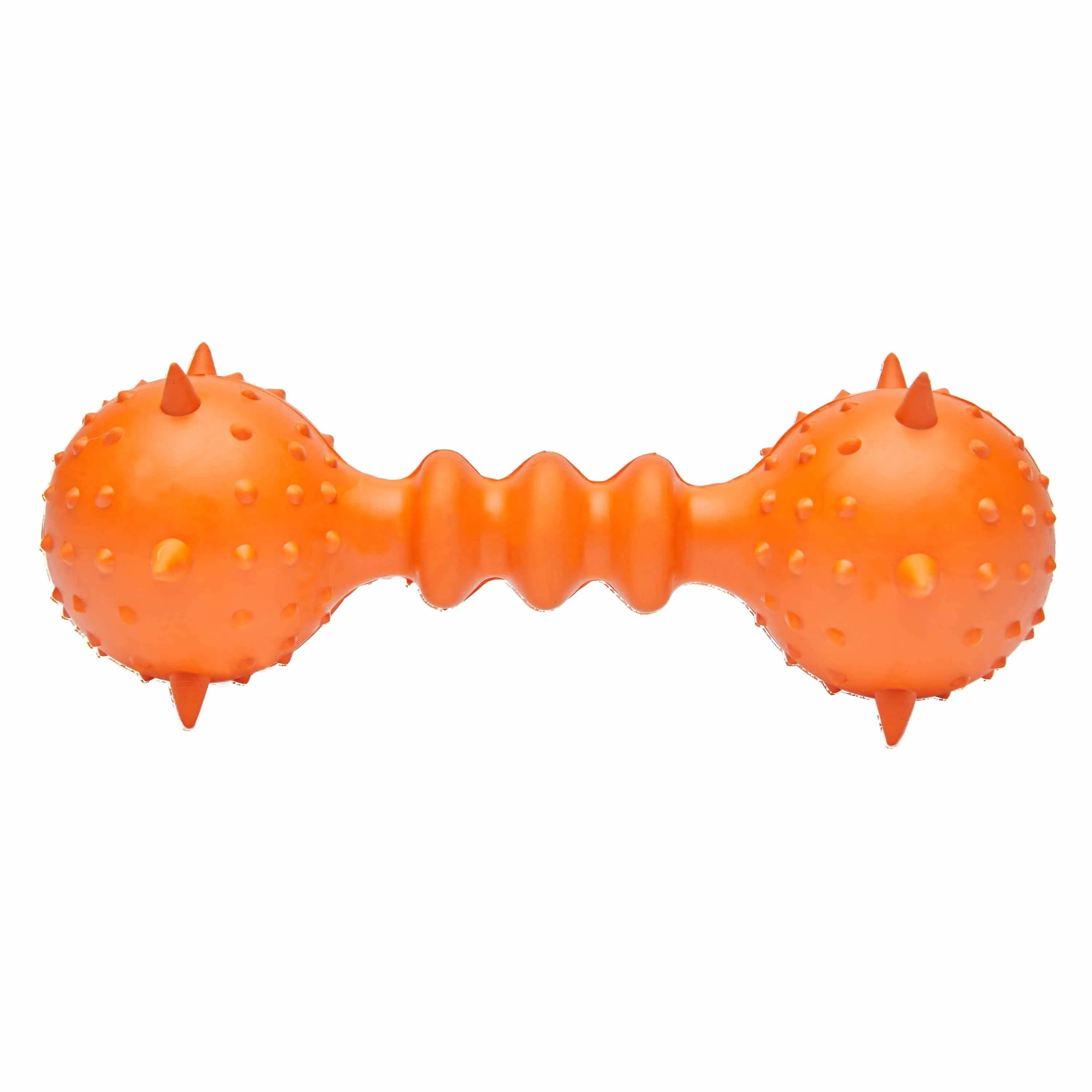 6 1/8" Natural Rubber Dog Chew Spiky Hammer Balls Toy