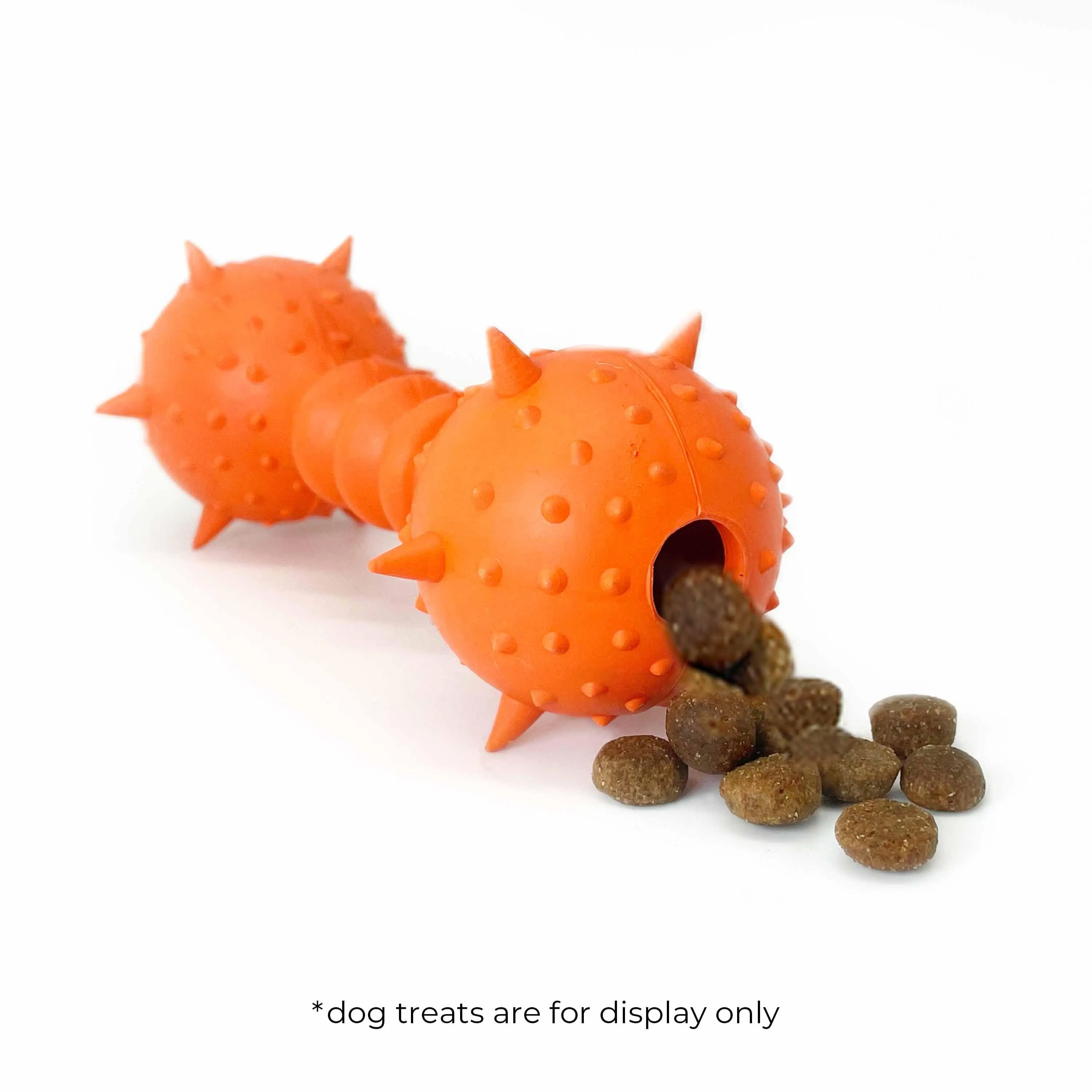 6 1/8" Natural Rubber Dog Chew Spiky Hammer Balls Toy