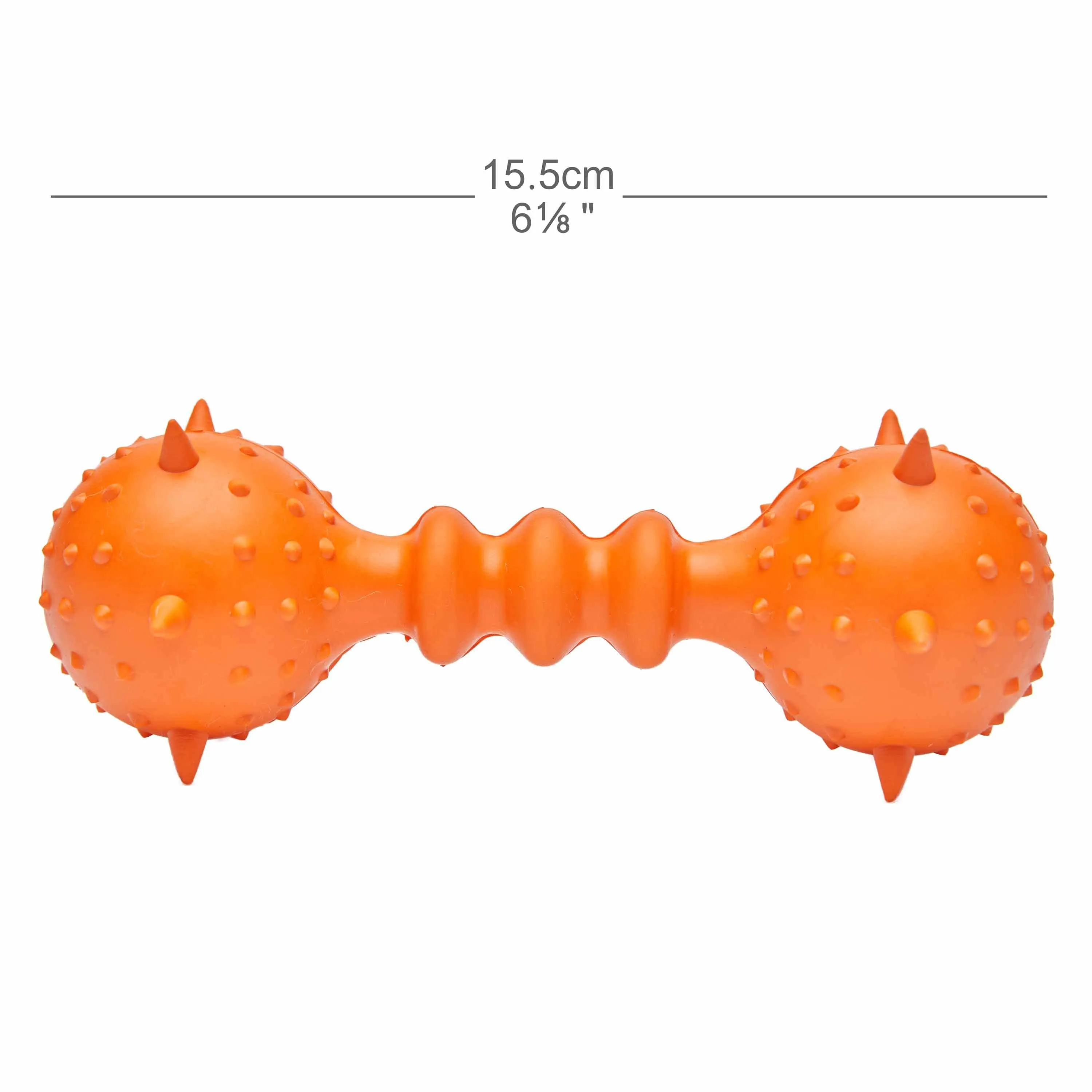 6 1/8" Natural Rubber Dog Chew Spiky Hammer Balls Toy