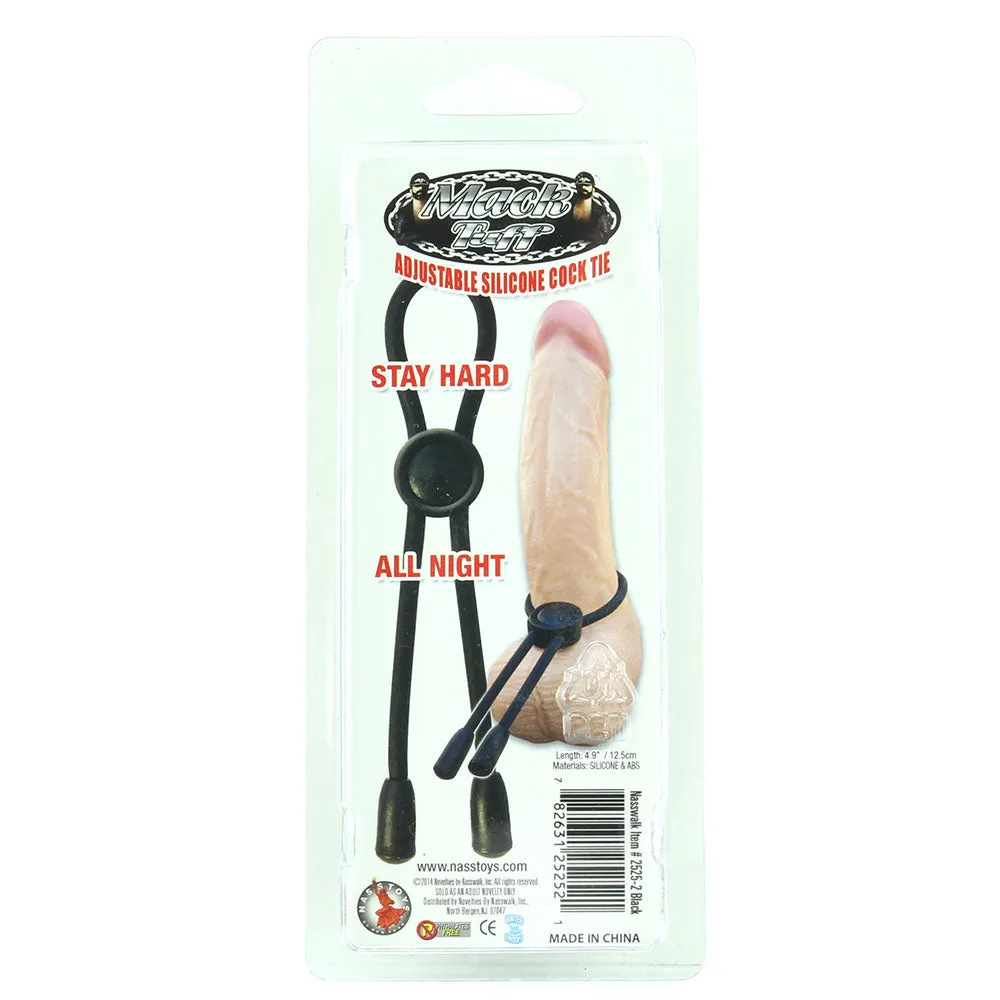 Adjustable Silicone Cock Tie in Black