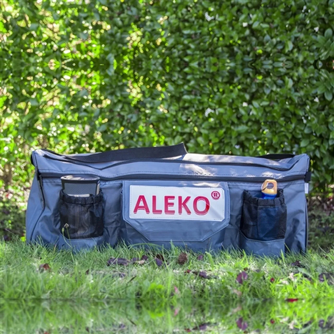 Aleko Boats Waterproof Inflatable Boat Seat Cushion with Under Seat Bag and Pockets - 33x8 inches - Red