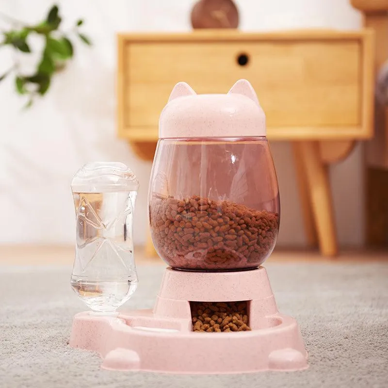 Automatic pet feeder drinking fountain