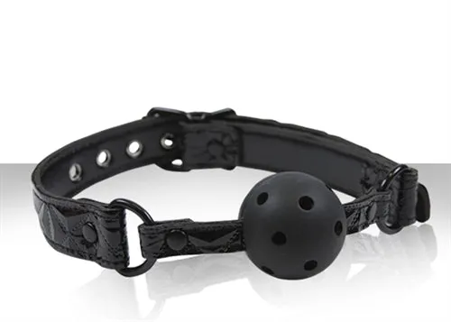 Black Adjustable Ball Gag for Fun and Comfortable Play