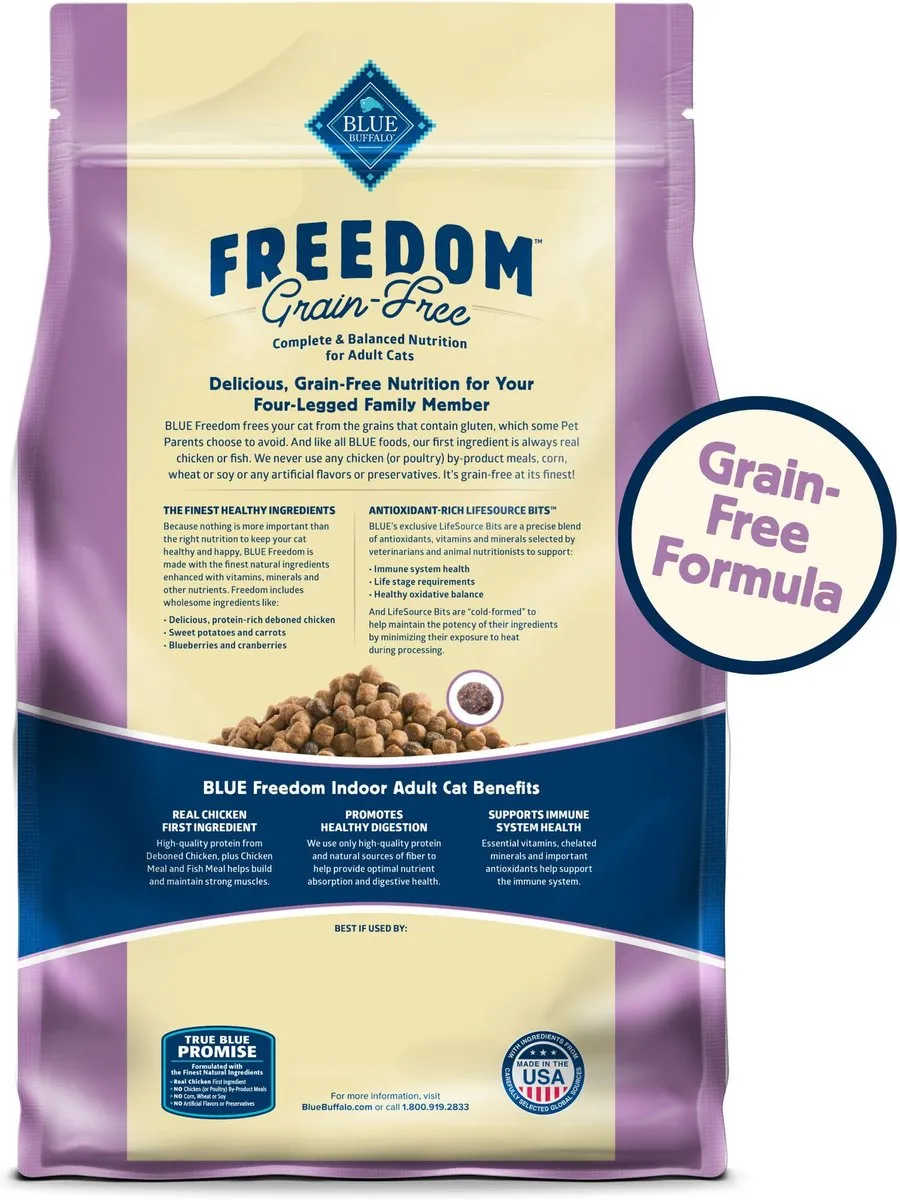 Blue Buffalo Freedom Indoor Adult Chicken Recipe Grain-Free Dry Cat Food