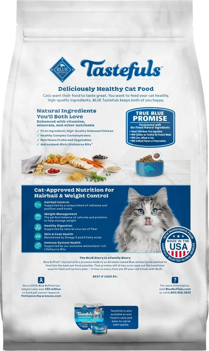 Blue Buffalo Tastefuls Indoor Hairball & Weight Control Chicken & Brown Rice Recipe Adult Dry Cat Food