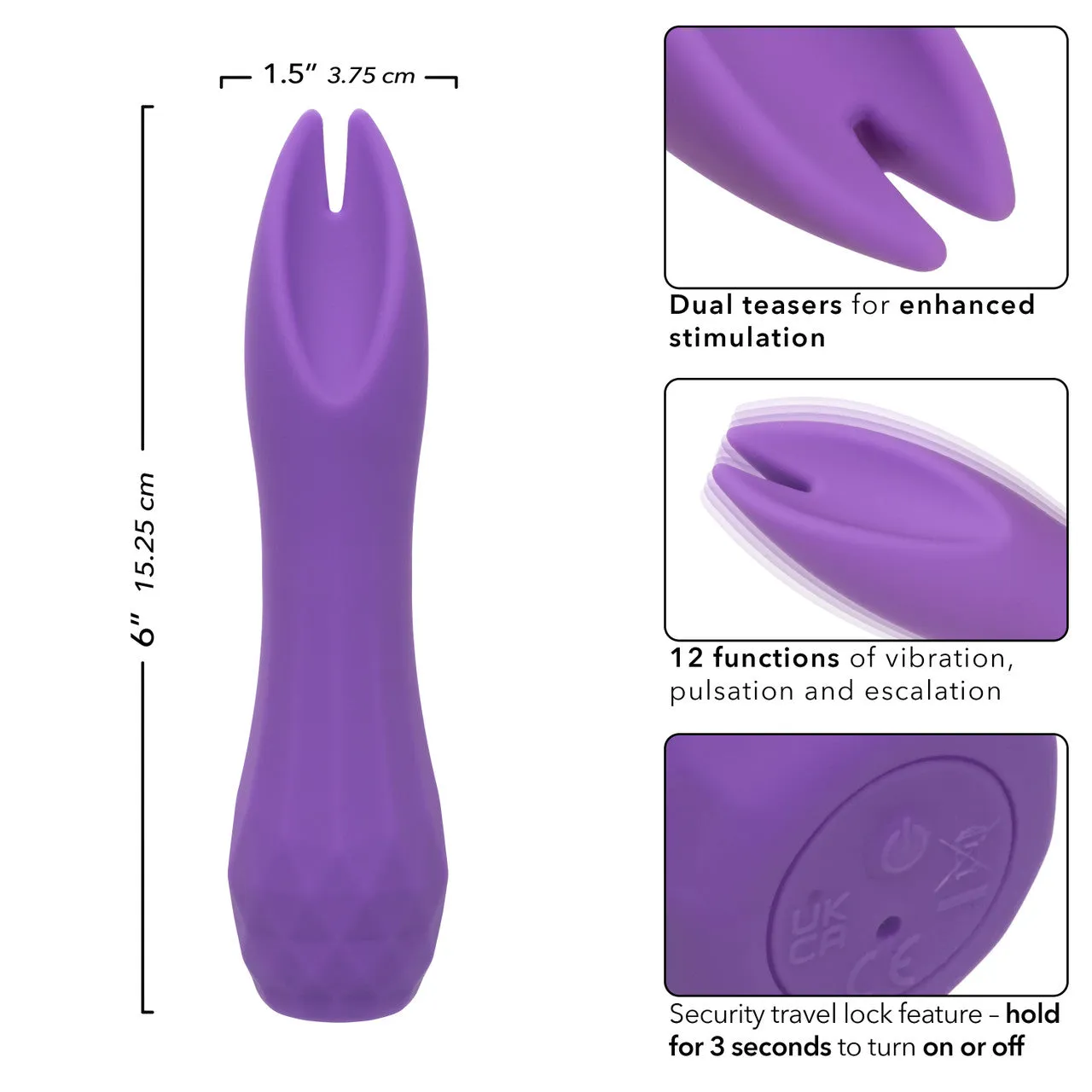 CalExotics Gia Dual Flicker Silicone Rechargeable Vibrator