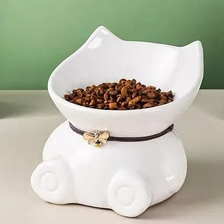 Cat Head Ceramic Pet Bowl