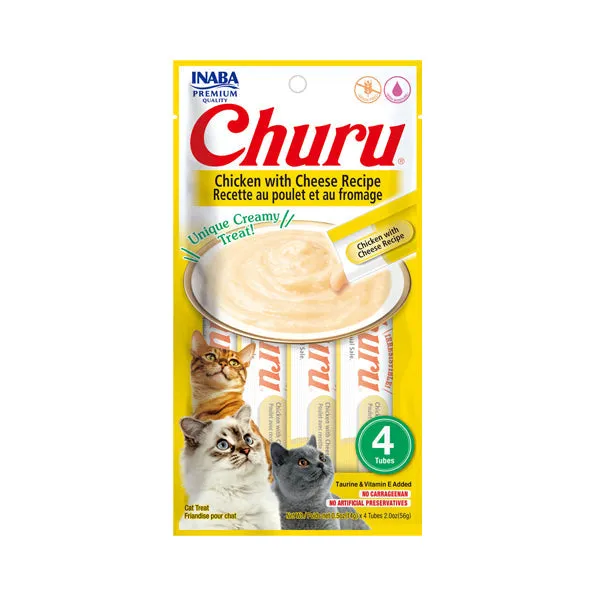 Chicken Churu with cheese and beef Equivalents for cats, 4 x 14 grams