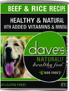 Dave's Naturally Healthy Beef And Rice Canned Dog Food