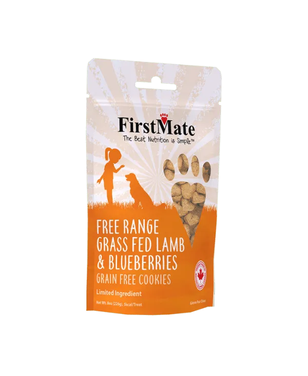 FirstMate Free Range Grass Fed Lamb with Blueberry Treats for Dogs