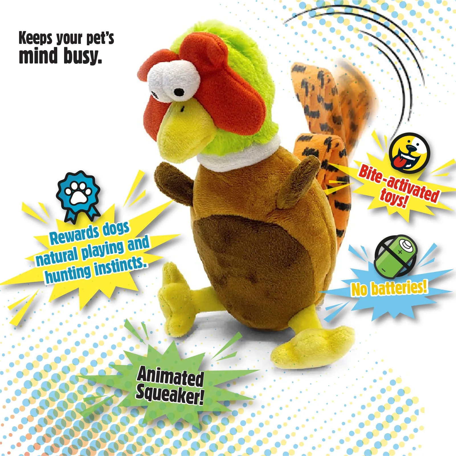 goDog - Animated Action Plush Dog Toy - Bite-Activated Motion