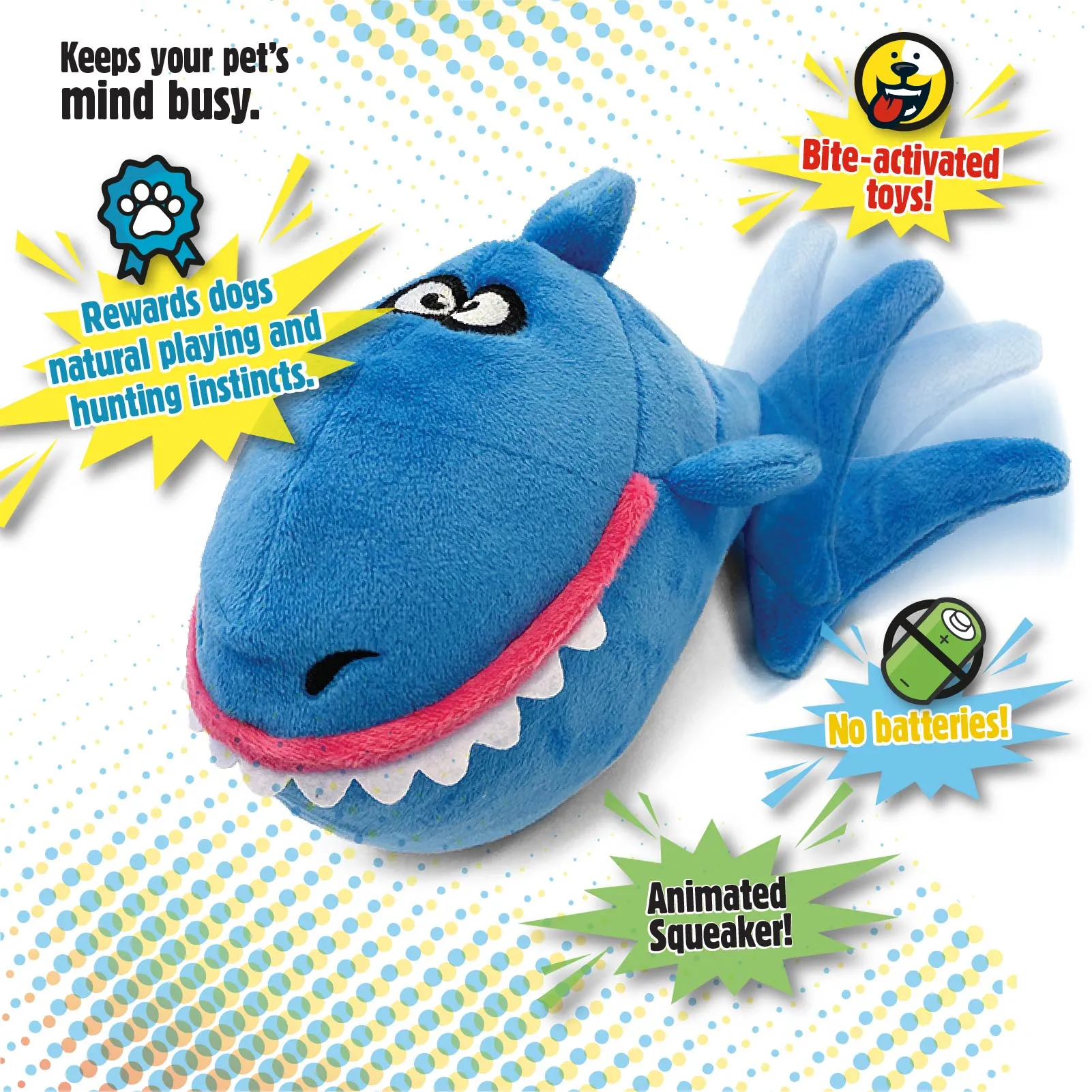 goDog - Animated Action Plush Dog Toy - Bite-Activated Motion