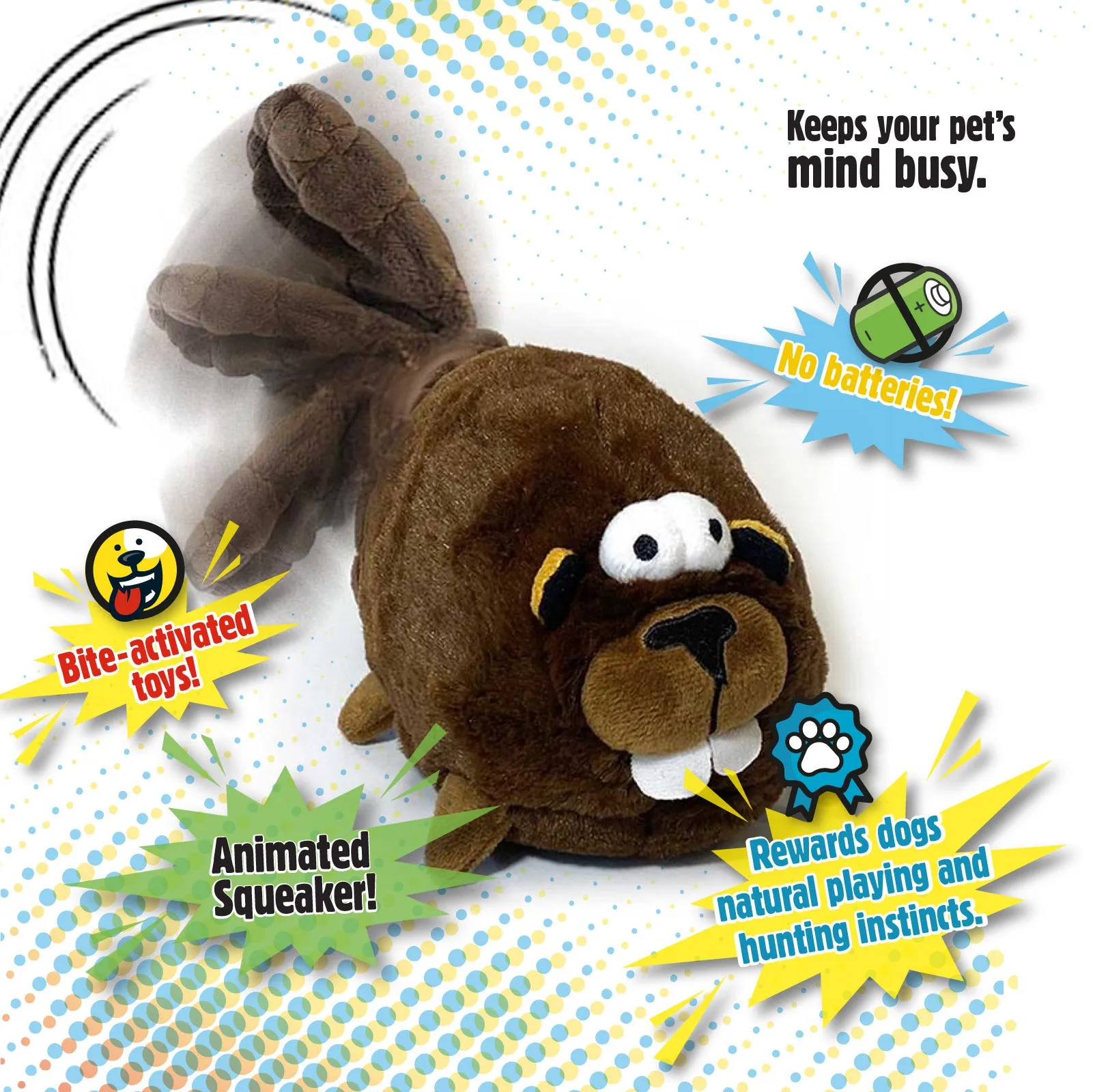 goDog - Animated Action Plush Dog Toy - Bite-Activated Motion