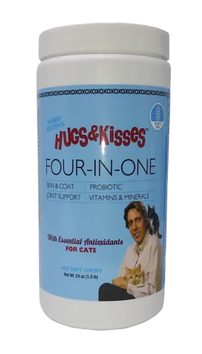 Hugs & Kisses Four-In-One Vitamin Mineral Supplement Treat for Cats Large Jar