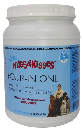 Hugs & Kisses Four-In-One Vitamin Mineral Supplement Treat for Dogs Large Jar