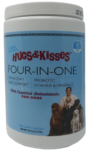 Hugs & Kisses Four-In-One Vitamin Mineral Supplement Treat for Dogs Medium Jar