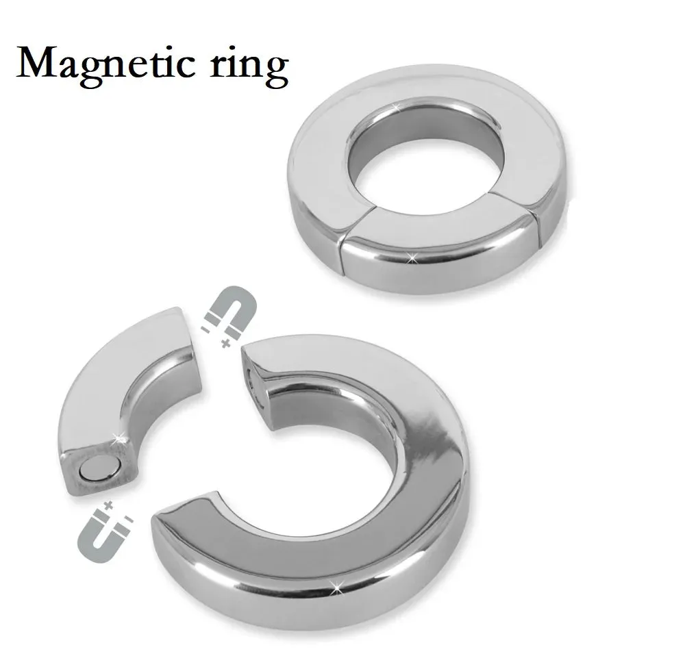 Magnetic Metal Ball Stretcher Penis Lock Cock Ring