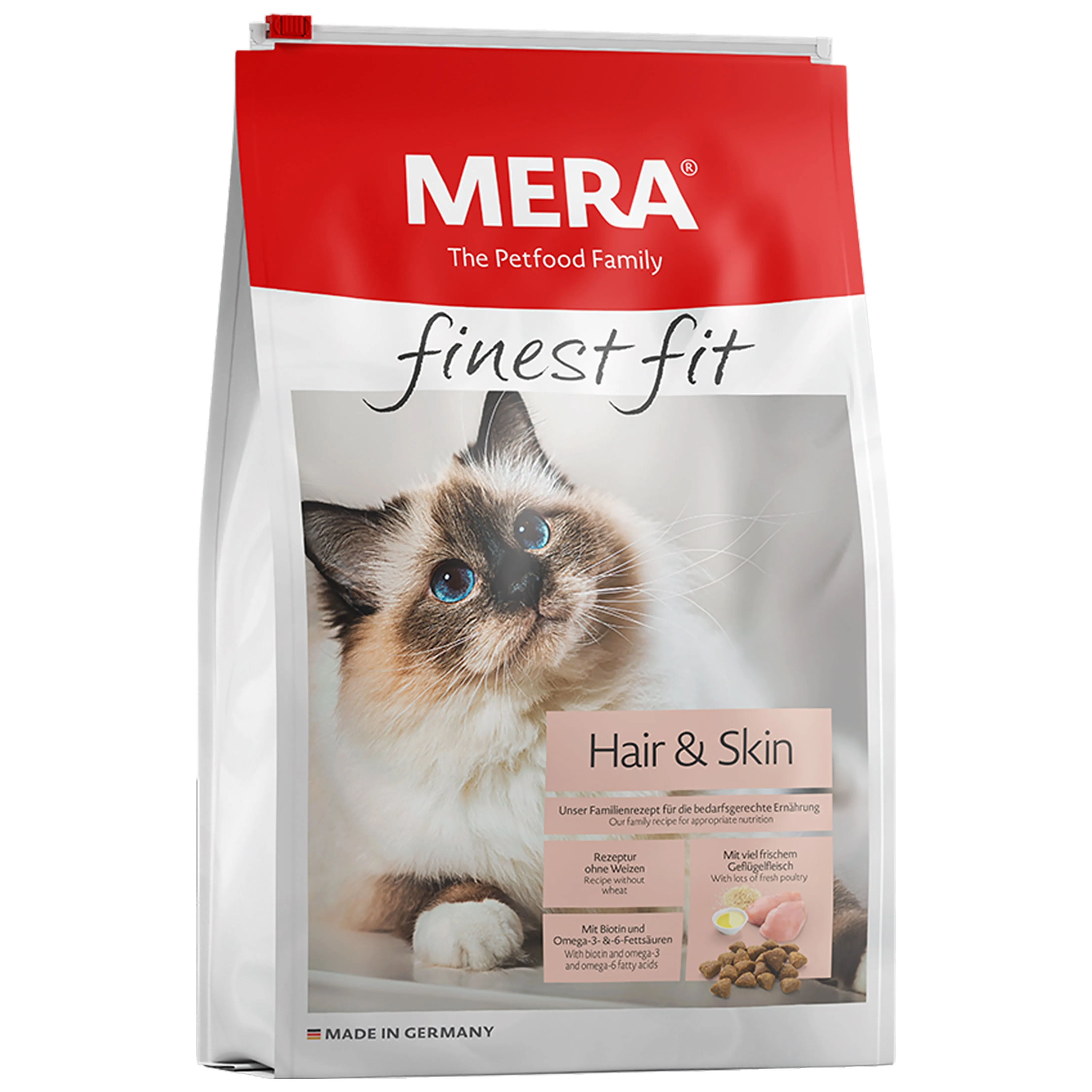 MERA finest fit Hair & Skin Dry food for cats with skin or coat problems 1.5kg