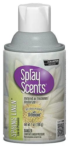 Metered Air Fresheners SprayScents® Spring Linen® Champion Sprayon 7 oz Can - 5318, Box of 12