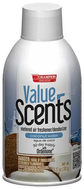 Metered Air Fresheners Value Scents Coconut Water Champion Sprayon 6.17 oz Can - 5372, Box of 12