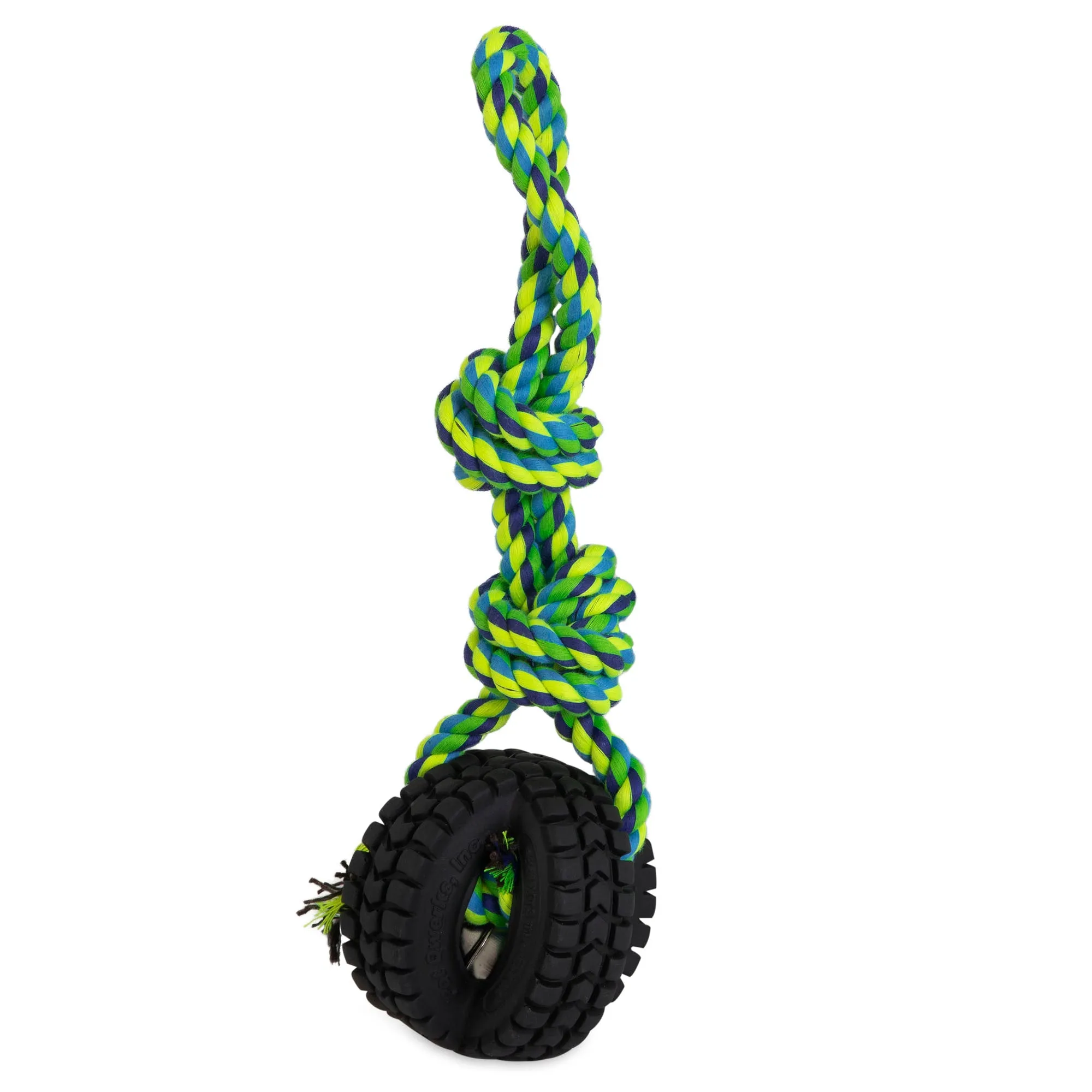 Pet Qwerks Jingle Ball X-Tire Tug N Toss Dog Toy