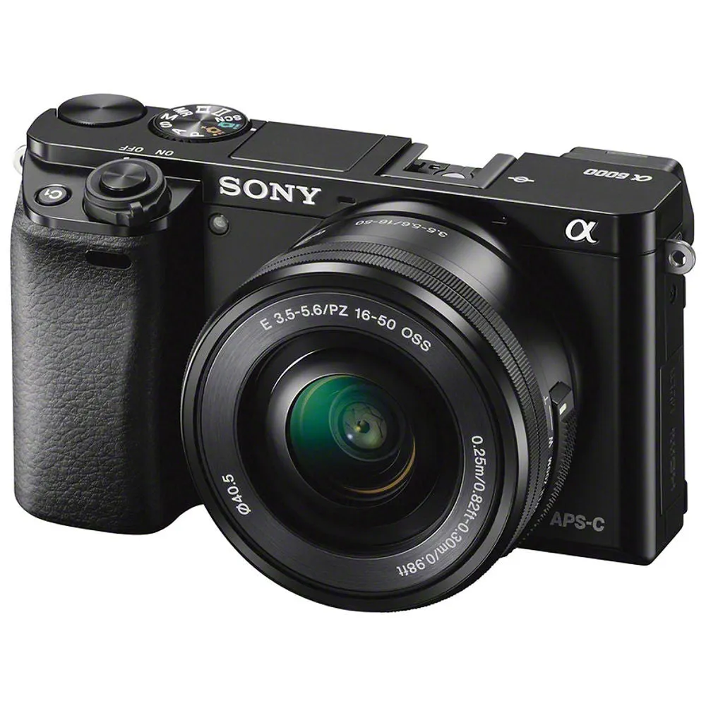 Sony Alpha a6000 Mirrorless Camera, 24.3MP APS HD CMOS Sensor, BIONZ X Image Processor, 3.0" 921k-Dot Xtra Fine Tilting LCD